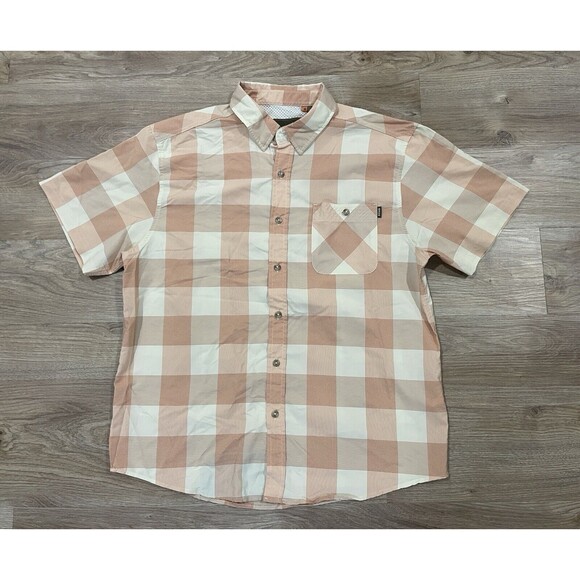 Howler Bros Men's Size M Plaid Short Sleeve Button up Shirt Vented Fishing - Picture 2 of 9